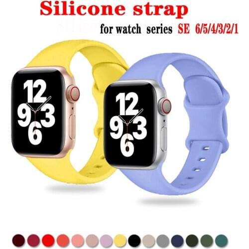Silicone Strap for Apple Watch Band 40mm 44mm 38mm 42mm 44 Mm Rubber Watchband Smartwatch Bracelet IWatch Serie 3 4 5 6 Se Band