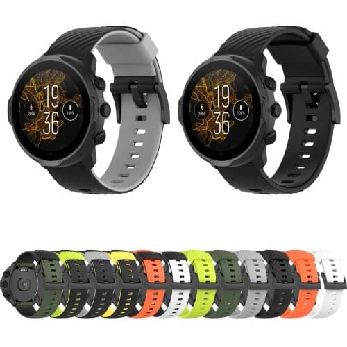 24mm Silicone Watch Band for Suunto 9/7/D5/Spartan Sport/Wrist HR Sport Breathable Strap Watchband Bracelet for suunto 9 baro