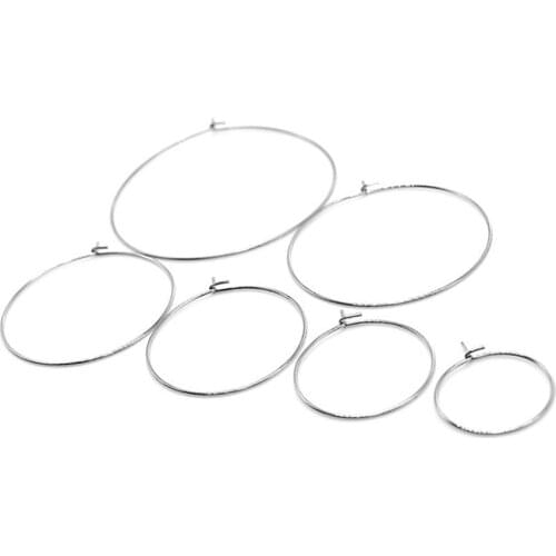 0.7mm Round 9 Shape Stainless Steel Circle Earring Hook Jewelry Accessories