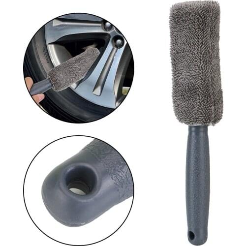 Microfiber Wheel Rim Detailing Brush Car Wheel Tire Rim Brush With Plastic Handle Auto Washing Cleaner Tools