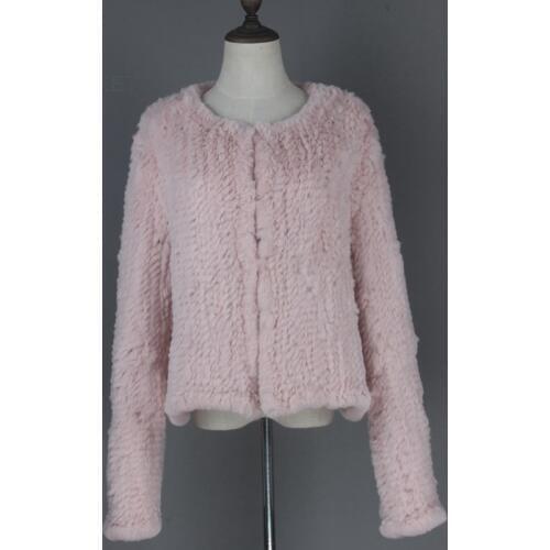 New Arrival Real Knitted Rabbit Fur Coat Full Sleeves Shear Rabbit Fur Jacket Women Overcoat Winter Outerwear Top Quality