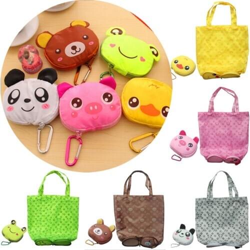 Brand New Travel Foldable Bag Storage Eco Reusable Cute Animal Large Capacity Shopping Bag Handbag Grocery Tote