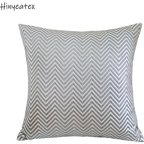 Contemporary Geometry Gray Zigzag Pillow Case 45x45cm Jacquard Woven Modern Home Indoor Decorative Lumbar Cushion Cover 30x50cm