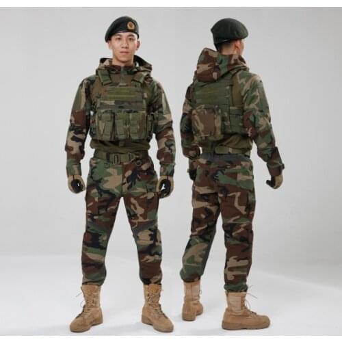 Hooded Tactical Camouflage Clothes Suit Army Fans CS Field Combat Training Uniform Outdoor Airsoft Shooting Military Shirt Pants