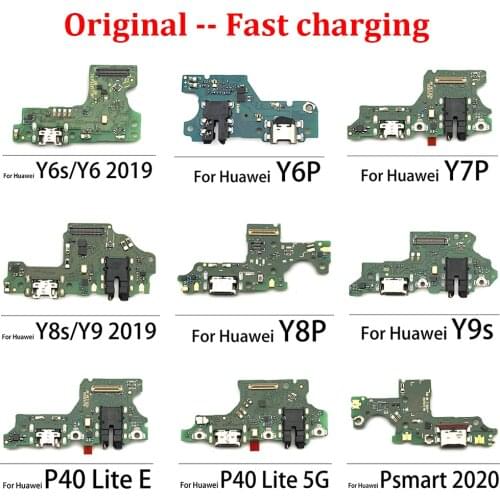 100% Original USB Charging Connector Port Flex Cable With Microphone For Huawei Y7P Y6S Y6P Y8P Y8S P40 Lite 5G / P40 Lite E Y7A