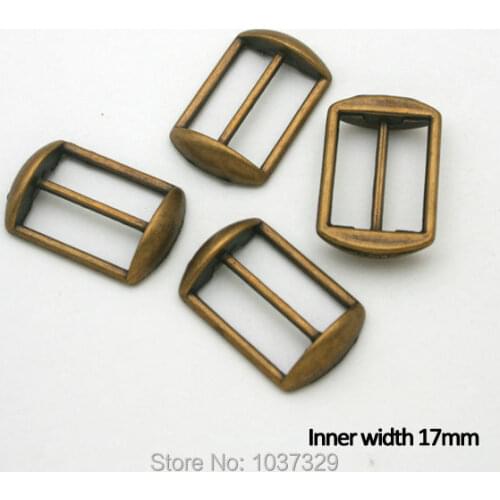 100pcs/lot Wholesale metal 17mm alloy buckle adjustable buckle antique brass color / bronze BK-055