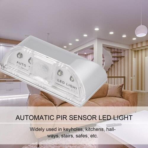 2020 Auto PIR Door Keyhole Motion Sensor Detector LED Light Lamp Silver For 1*AA battery 4Leds Led Sensor Motion Lamp Night Ligh