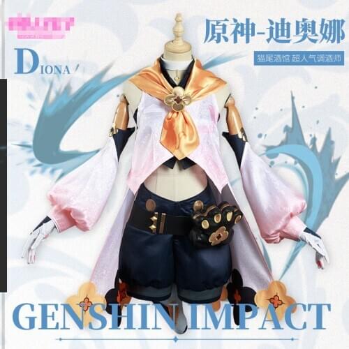 2021 The hot Game Genshin Impact COS Diona cos cattail special cospaly costume female cute loli suit LL