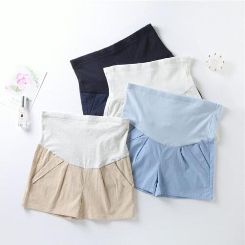 2021 Casual Soft Women Pants Linen Loose Maternity Shorts Fashion Mommy Summer Wear Abdomen Support Panties Maternity Clothes