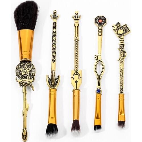 5pcs/set Anime Makeup Brush JoJo Bizarre Adventure Cosplay Accessories Lip Eyeshadow Foundation Blending Brush Makeup with Bag