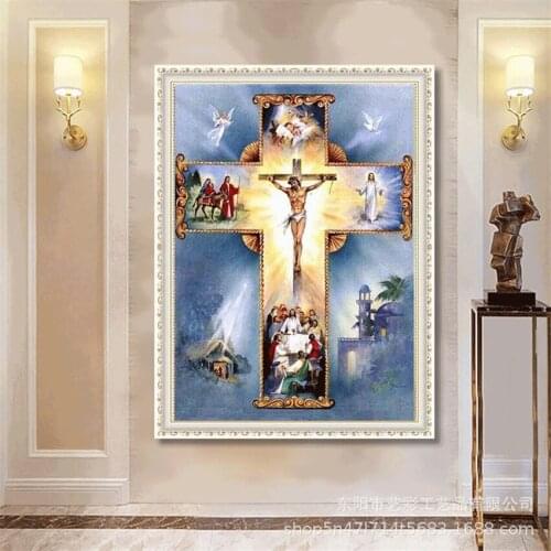 5D DIY Diamond Painting Jesus Cross Rhinestones Pictures Diamond Embroidery Sale Landscape Diamond desert