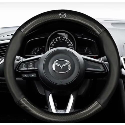 Car Steering-Wheels Cover 37CM 38cm For Mazda6 Atenza Demio Axela/Mazda3 8 CX-3 CX-4 CX-5 CX-8 CX-9 BT-50 Mazda5 MPV Premacy