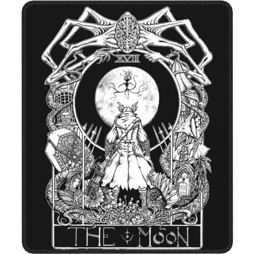 Bloodborne Tarot Card The Moon Kawaii Mouse Pad Dark Souls with Locking Edge Mat Pads Natural Rubber Computer Keyboard Desk Pad
