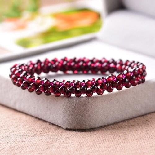 Natural Wine Red Garnet Beads Bracelet AAAAA 0.8mm