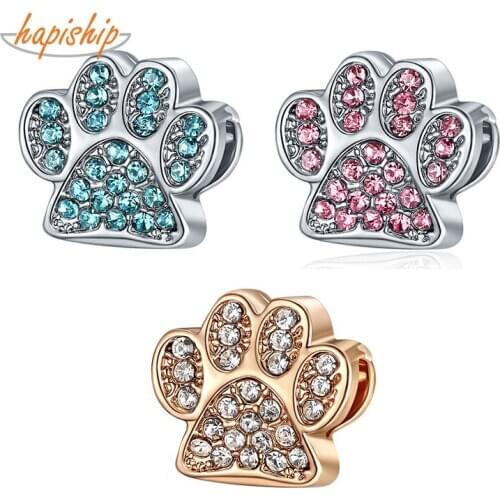 Hapiship 2020 Original Daisy New Fashion Sweet Cute Animal Claws Charm Beads Fit Charm Bracelet Female DIY Jewelry Making CZ042