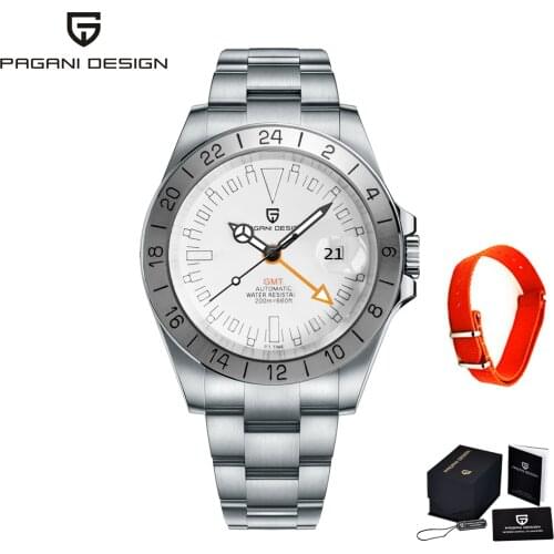 Pagani Design New GMT Top Brand Watch Mens Automatic Mechanical Watch Stainless Steel 200m Waterproof Clock Mens Reloj Hombre
