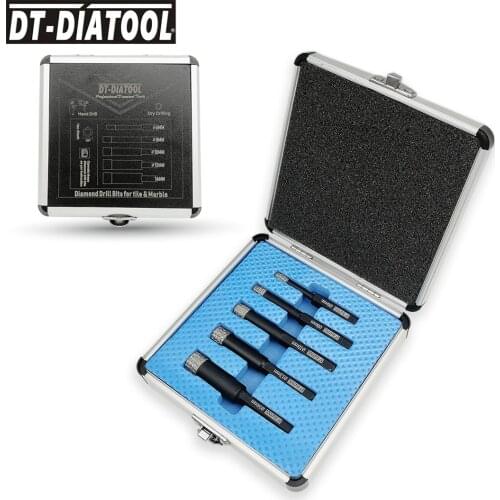 DT-DIATOOL 5pcs/box Vacuum Brazed Dry Diamond Drilling Core Bits Hole Saw