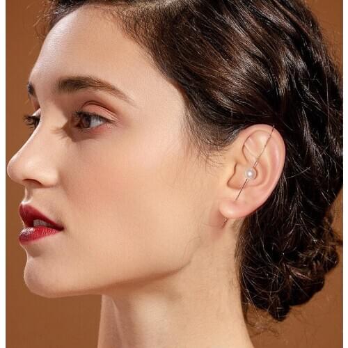 1PC Pearls Ear Clip Non Pierced Ear Cuff with Crystal Simple Delicate Earring Brincos Bridal Wedding Party Jewelry New Year Gift