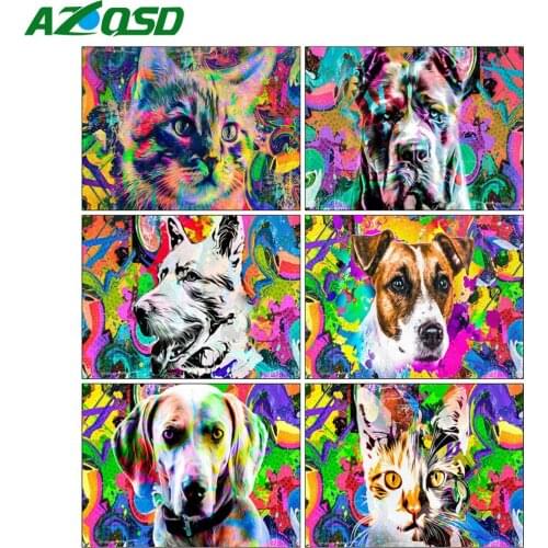 AZQSD Painting By Numbers Fo Adults Dog Animal Frame 60x75cm Picture By Numbers On Canvas Handicrafts Gift Wall Art Kits