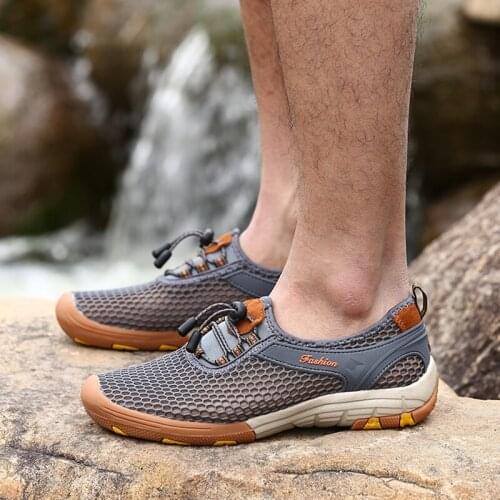 Summer mens soft Lefu shoes breathable mesh casual shoes flat comfortable sports shoes