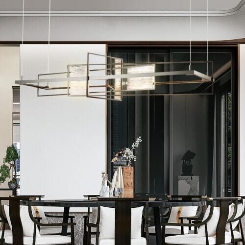 Nordic modern creative restaurant chandelier personality art model room front desk hotel decoration rectangular bar chandelier