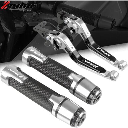 Motorcycle CNC Extendable Brake Clutch Levers and Handlebar Hand Grips ends For YAMAHA T-Max 500 T-Max 530 TMAX500 530 2001-2007