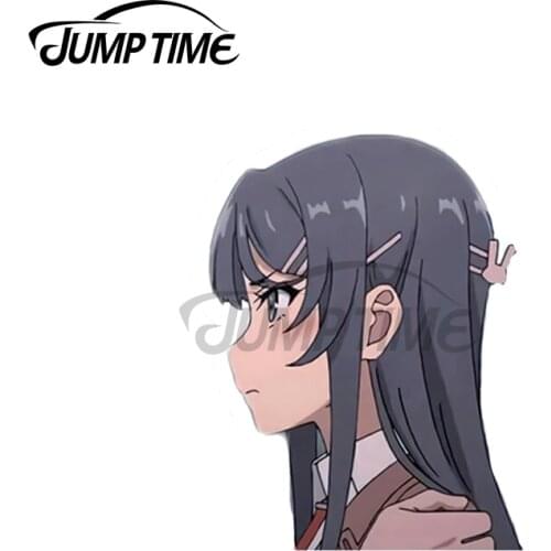 JumpTime 13 x 5cm For Bunny Girl Senpai Sakurajima Mai Decal Windshield Car Stickers Waterproof Personality Trunk Vinyl Car Wrap