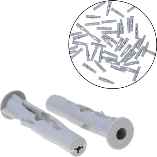 New Arrival High Quality 50Pcs Nylon Plasterboard Drywall Wall Plug For Window Door Frame Concrete Screws M6x35