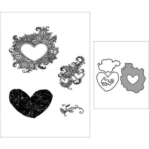 New Flower Love New Cutting Dies and Stamps Scrapbook Dariy Decoration Stencil Embossing Template Diy Greeting Card Make Albums