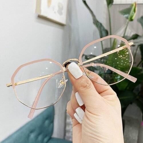 2021 Women Men Student Myopia High Quality Glasses Metal Half Gold Frame Reading Glasses Diopter Eyeglasses Frame -1.0 To -6.0