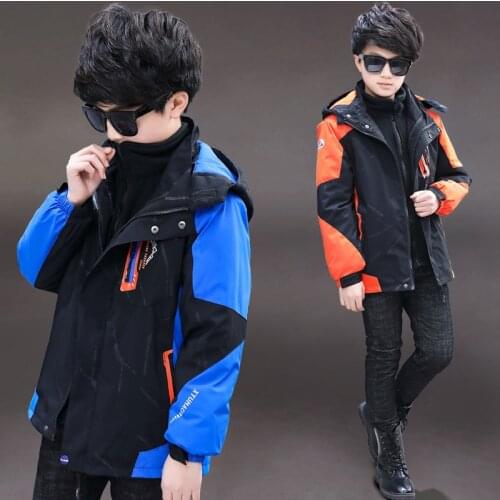 Autumn and winter mens jacket fleece thick three-in-one mens jacket windbreaker breathable waterproof mens clothing