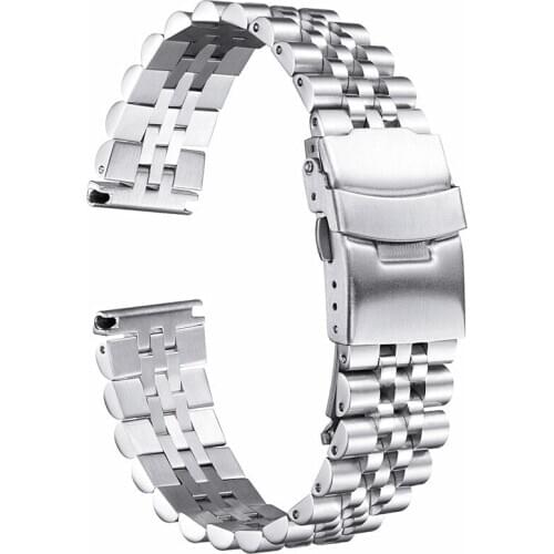 20mm 22mm Stainless steel straigth ends strap mens watch accessoriest outdoor sports waterproof womens watch strap band