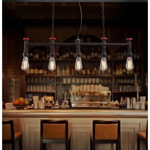 Retro Loft Style Water Pipe Lamp Edison Pendant Light Fixtures Vintage Industrial Lighting For Dining Room Hanging Lamparas