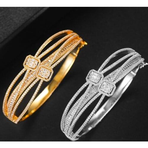 Blachette Charm Original Design Stackable Bangle For Women Bridal Wedding Cubic Zircon Bracelet Party Jewelry Accessories HOT