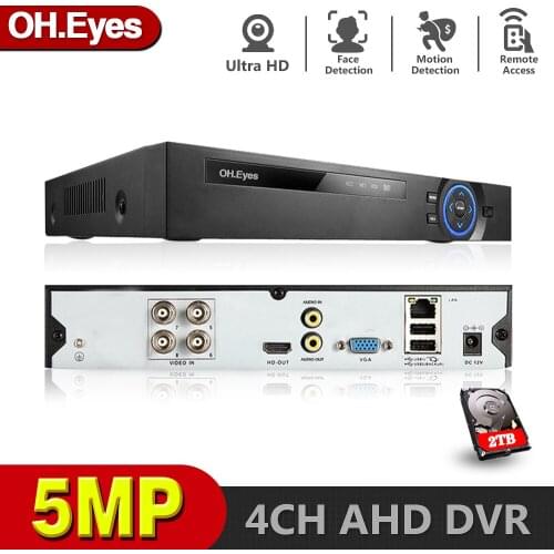 6in1 4ch*5MP AHD DVR Surveillance Security CCTV Video Recorder DVR Hybrid DVR For 720P 1080P Analog AHD CVI TVI IP camera
