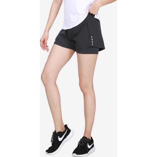 Womens Sports Shorts 2 in 1 Running Jogging Marathon Activewear Reflective Gym Fitness Training Yoga Tights Female Quick Dry