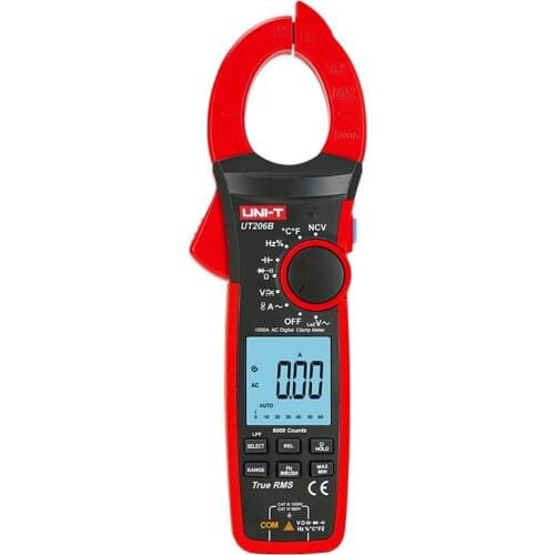 UNI-T 1000V 1000A True RMS AC/DC 6000 Counts Clamp Meter Digital Display LED Screen Backlight Flashlight UT206B UT207B UT208B