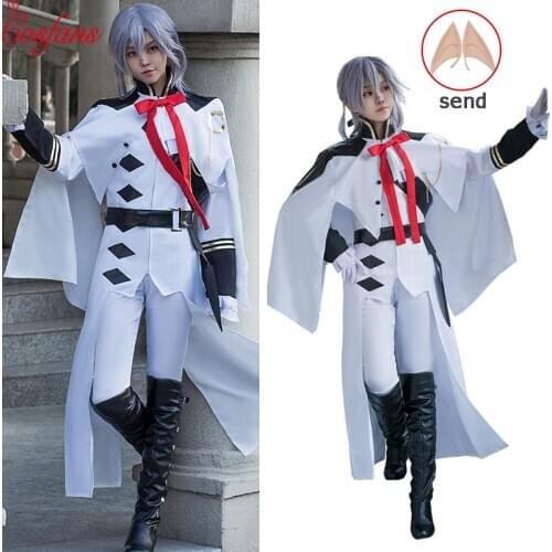 2020 Seraph of the end Ferid Bathory Uniform Outfit Anime Cosplay Costumes Halloween women men cosplay costume Send Fake ear
