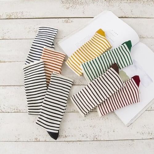 Striped woman socks harajuku kawaii cute korean style women designer cotton sock calcetines de la mujer mujer femme chaussettes