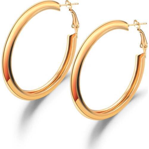 Dreamtop Classic 60mm Dia Wide Big Hoop Earrings Fashion Jewelry Maxi Statement Earrings For Women 2018 Brincos Punk E109