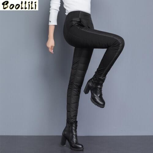Womens Pants White Duck Down Winter Pants Women Trousers Warm High Waist Pants 2020 Korean Thick Clothes Pantalon Femme