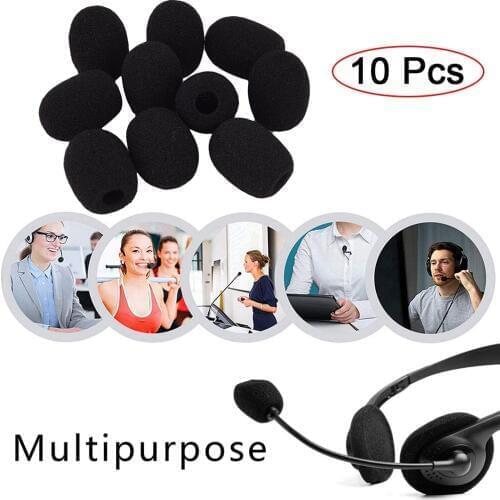 10pcsSoft Mini Headset Replacement Foam MicrophoneCover Telephone Headset Mic Cover Microphone Windscreen Windshied Headset Foam