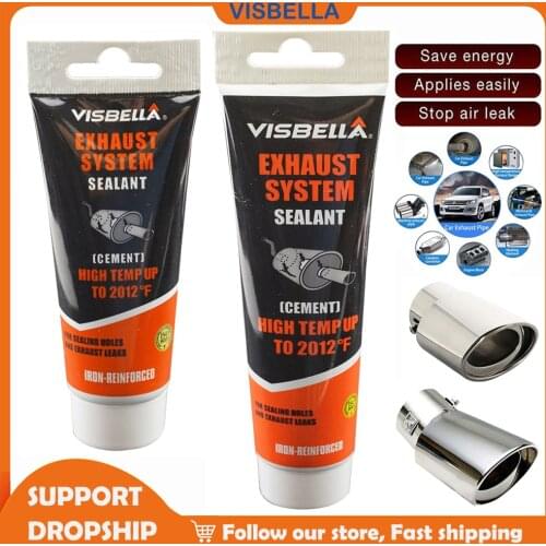 150/75G Silicone Sealant Car Exhaust Pipe Repair Paste High Temperature Glue Automobiles Leaks Plug Air Repair Adhesive Filler