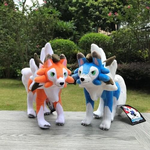 2 Styles Anime Shiny Dusk Lycanroc Plush With Tag Stuffed Toy Cartoon Soft Doll