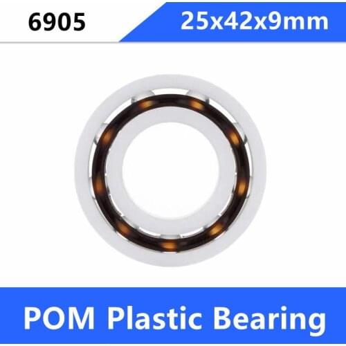 20pcs/50pcs 6905 Pom Plastic Ball Bearing 25×42×9mm With Glass Balls Nylon Cage POM 25*42*9mm Deep Groove ball bearing