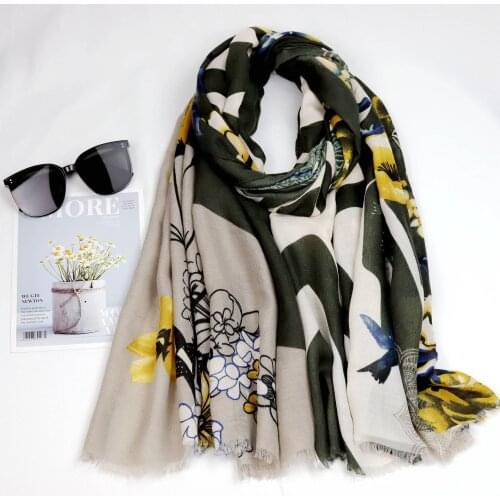2021 Fashion Newest Floral Printed Pattern Cotton Scarf Shawls Wraps Hijabs 10pcs/lot