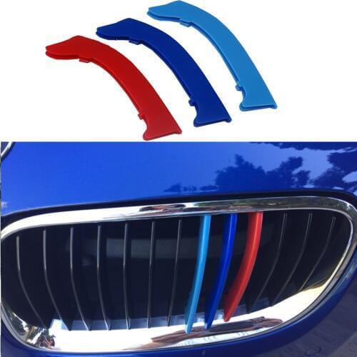 3D M Car Front Grill Strip Sport Grille Cover Stickers For 2005 to 2013 BMW 3 series E90 E91 E92 E93 320i 325i 330i 335i