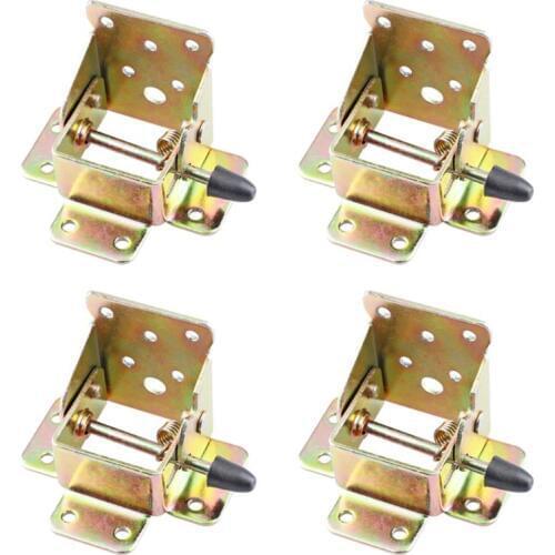 4X Iron Locking Folding Table Chair Leg Brackets Hinge Self Lock Foldable Hinges