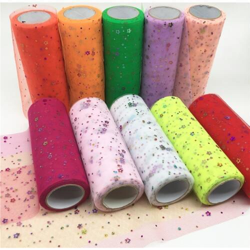 Glitter Sequin Tulle Roll Tutu Dress Veil Skirt Decoration Tulle Wedding Party DIY Accessories Cloth Mesh Decor Event Supplies