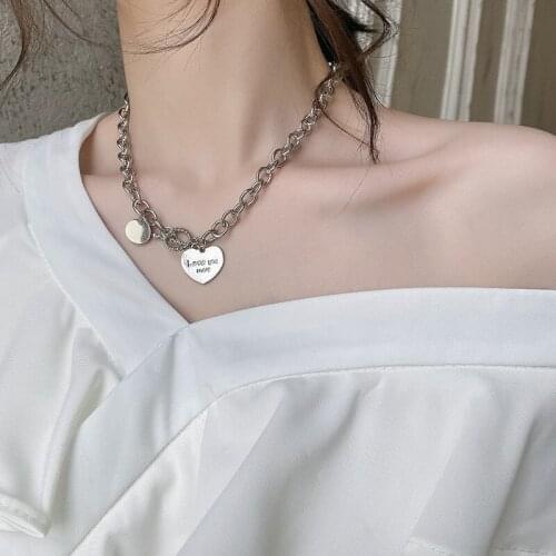 Fashion Heart Pendant Necklace Choker For Women Trendy Punk Aesthetic Neck Chain Jewelry Initial Charms Party Gift Accessories
